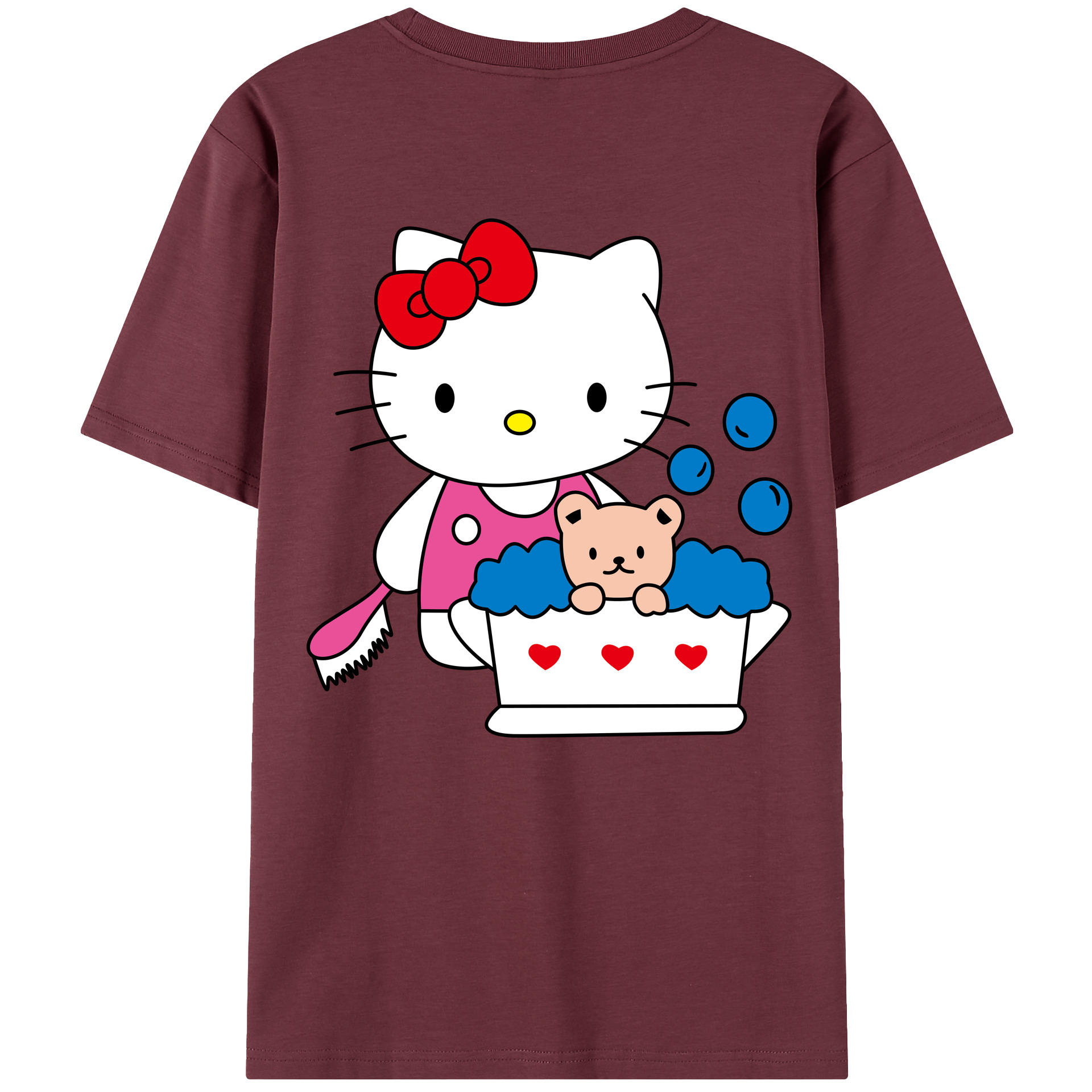 （画像用） Hello Kitty ハローキティ 綿100％半袖Tシャツ（背面プリント）